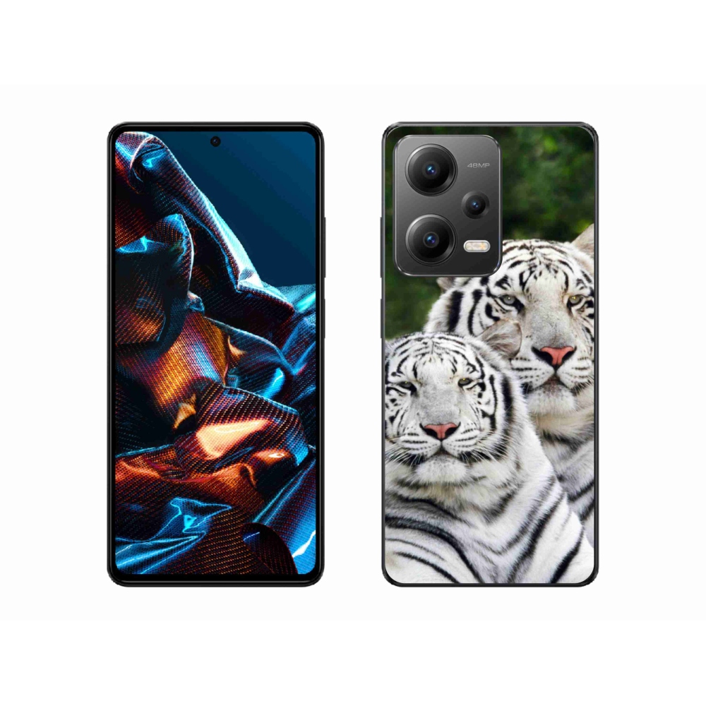 Gélový obal mmCase na mobil Xiaomi Redmi Note 12 Pro 5G - bieli tigre