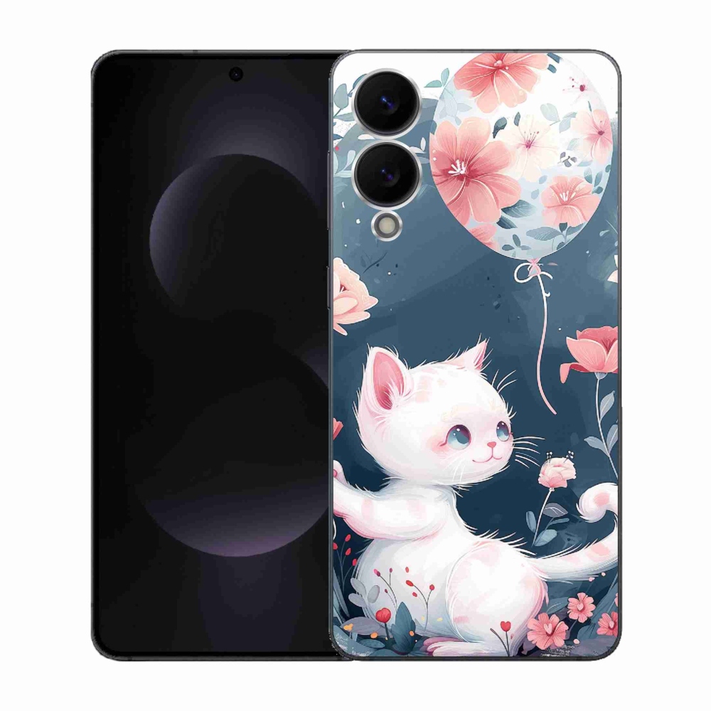 Gélový kryt mmCase na Samsung Galaxy S25 Edge - mačiatko s balónikom