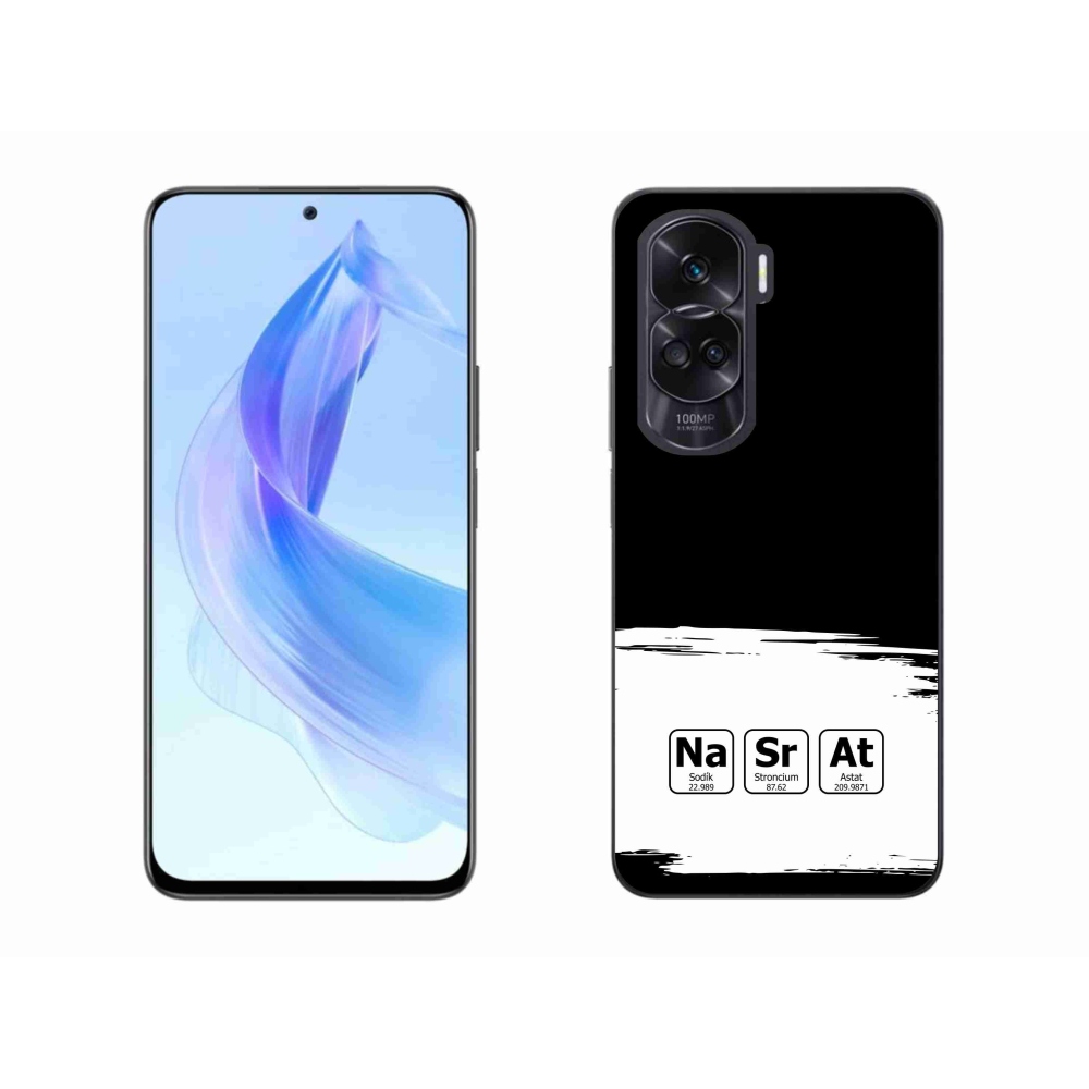 Gélový kryt mmCase na Honor 90 Lite - chemické prvky bieločierne pozadie