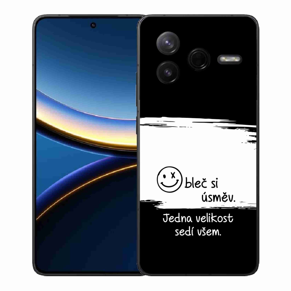Gélový kryt mmCase na Xiaomi Poco F7 Pro - vtipný text 8 bieločierne pozadie