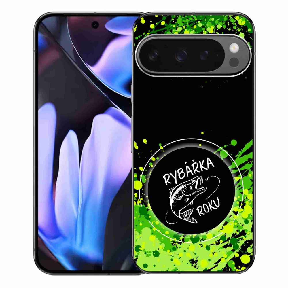 Gélový kryt mmCase na Google Pixel 9 Pro XL - rybárka roku čierne pozadie