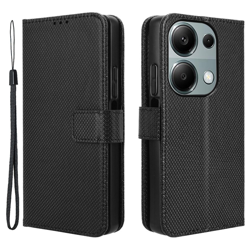 Diamond knižkové púzdro na Xiaomi Redmi Note 14S/Note 13 Pro 4G/Poco M6 Pro - čierne