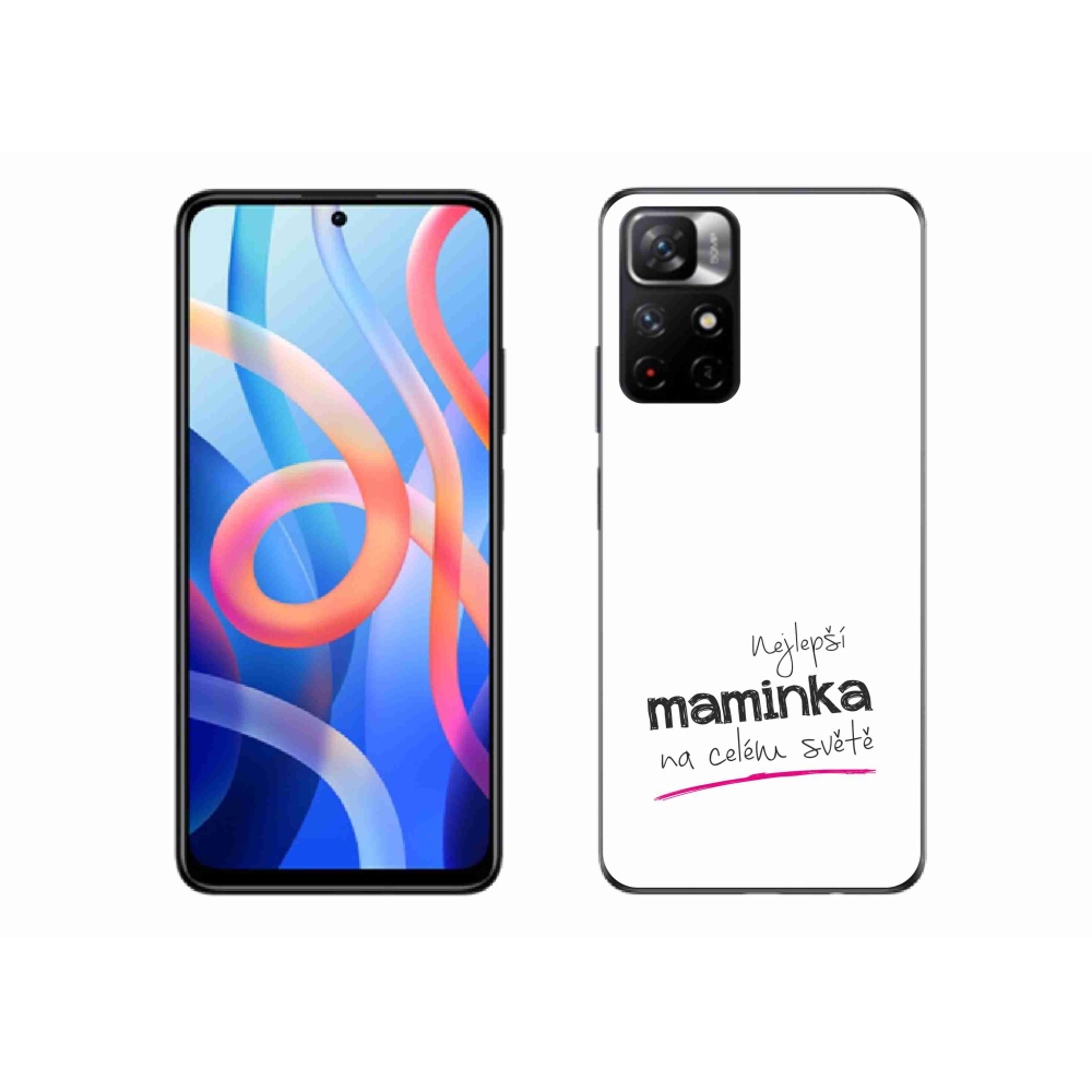 Gélový kryt mmCase na Xiaomi Redmi Note 11S 5G - najlepšia mamička 4 biele pozadie
