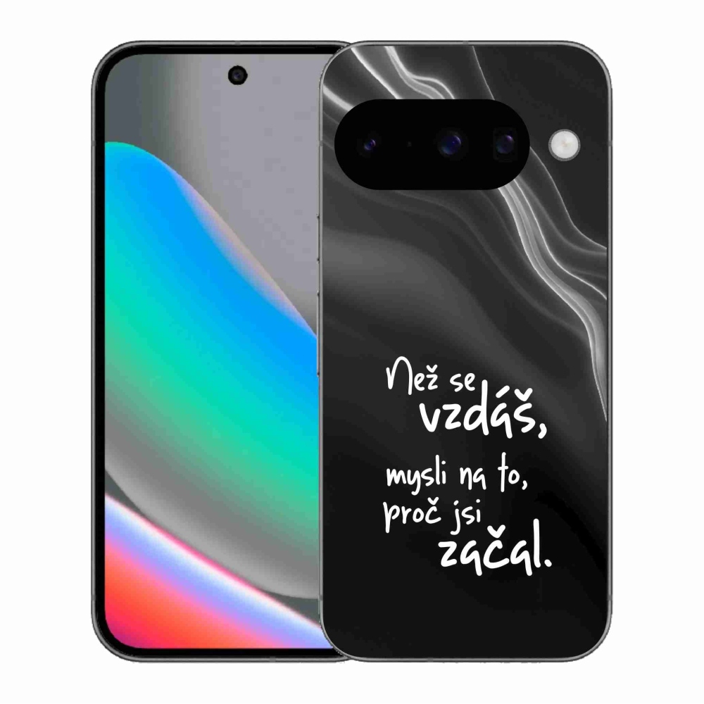 Gélový kryt mmCase na Google Pixel 10 - citát 2 čierne pozadie