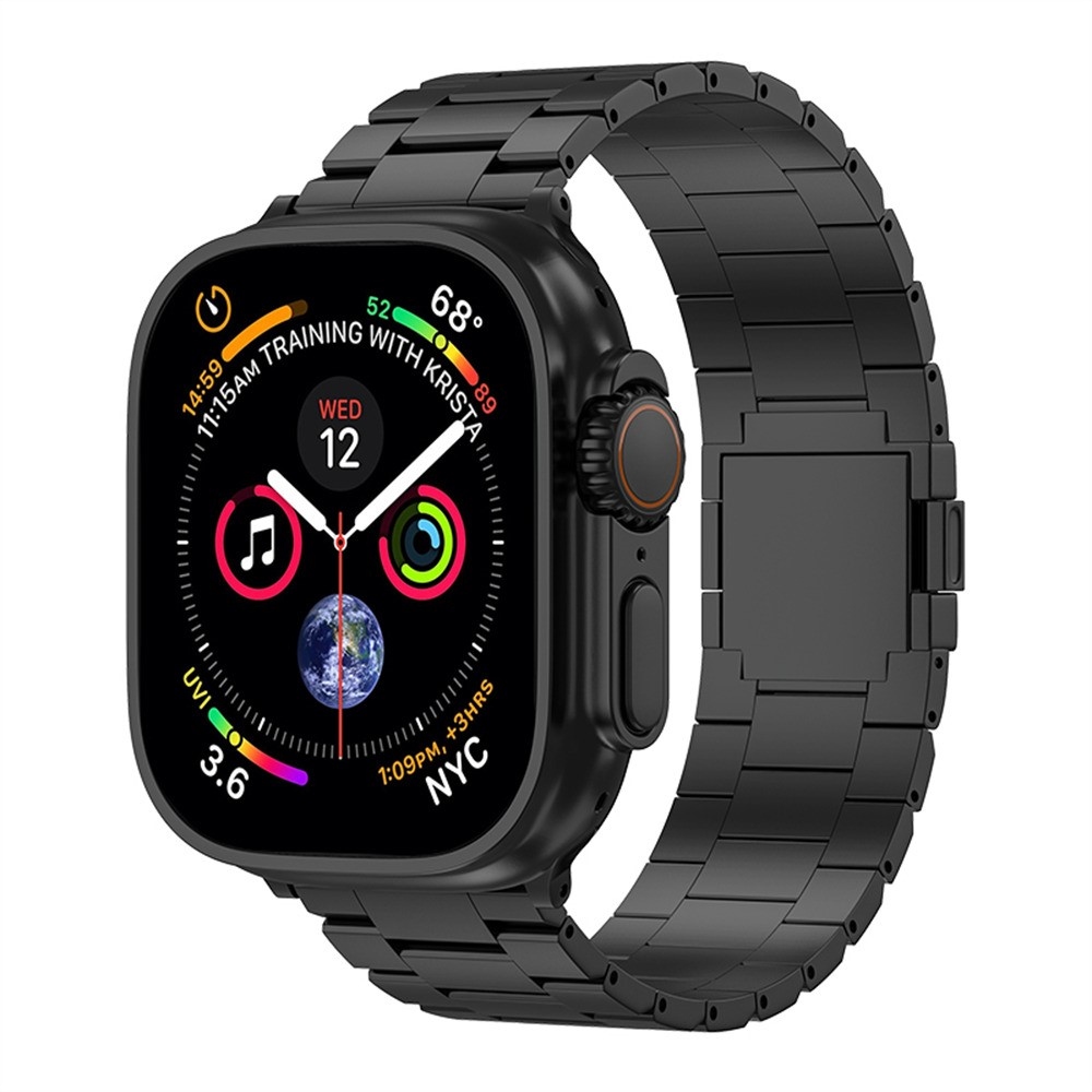 Alloy titánový remienok na Apple Watch Ultra 4/3/2/1 49mm/12/11/10 46mm - čierny