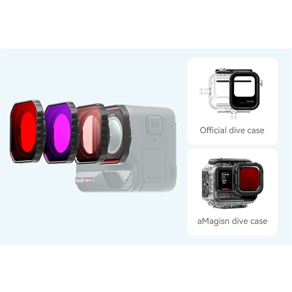 AMAGISN svetlo červený potápačský filter pre Insta360 Ace Pro 2