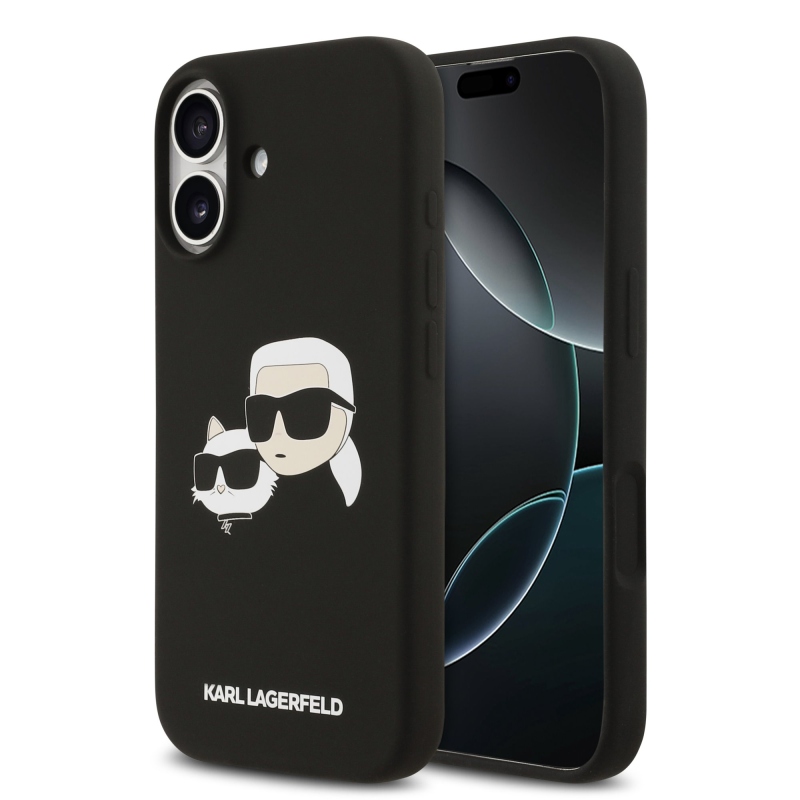 Karl Lagerfeld Liquid Silicone Double Heads MagSafe zadný kryt pre iPhone 17 Black