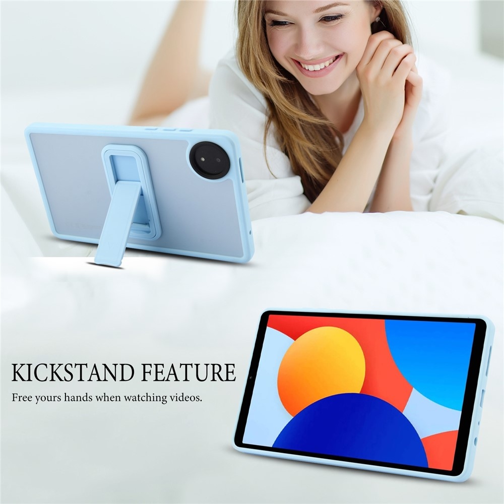 Skiny gélový obal s pevným chrbtom a výklopným stojanom na Xiaomi Redmi Pad SE 8.7 - svetlomodrý