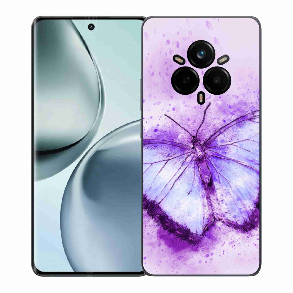 Gélový kryt mmCase na Realme 14 Pro+ 5G - fialový motýľ