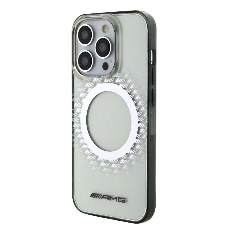 AMG PC/TPU Rhombuses Magsafe Zadný Kryt pre iPhone 15 Pro - priehľadný