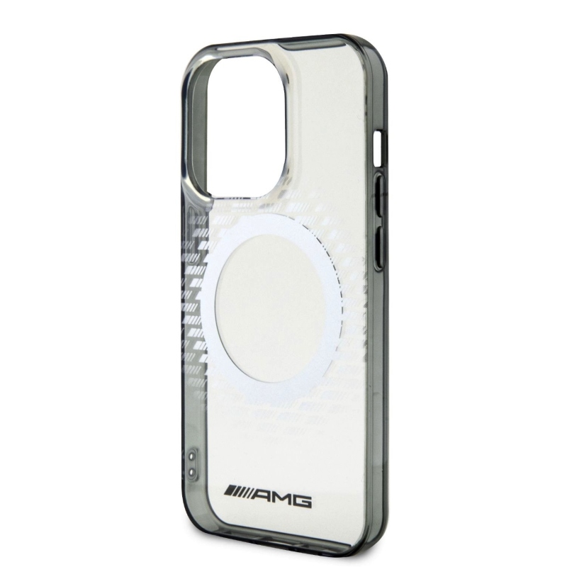 AMG PC/TPU Rhombuses Magsafe Zadný Kryt pre iPhone 15 Pro - priehľadný