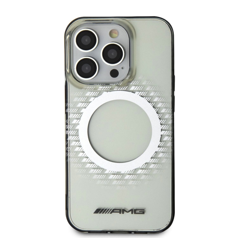 AMG PC/TPU Rhombuses Magsafe Zadný Kryt pre iPhone 15 Pro - priehľadný