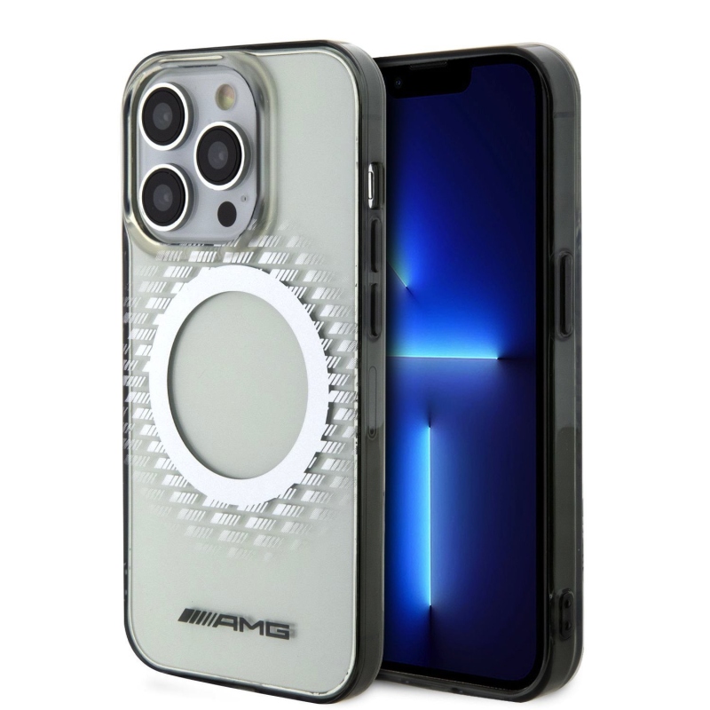 AMG PC/TPU Rhombuses Magsafe Zadný Kryt pre iPhone 15 Pro - priehľadný