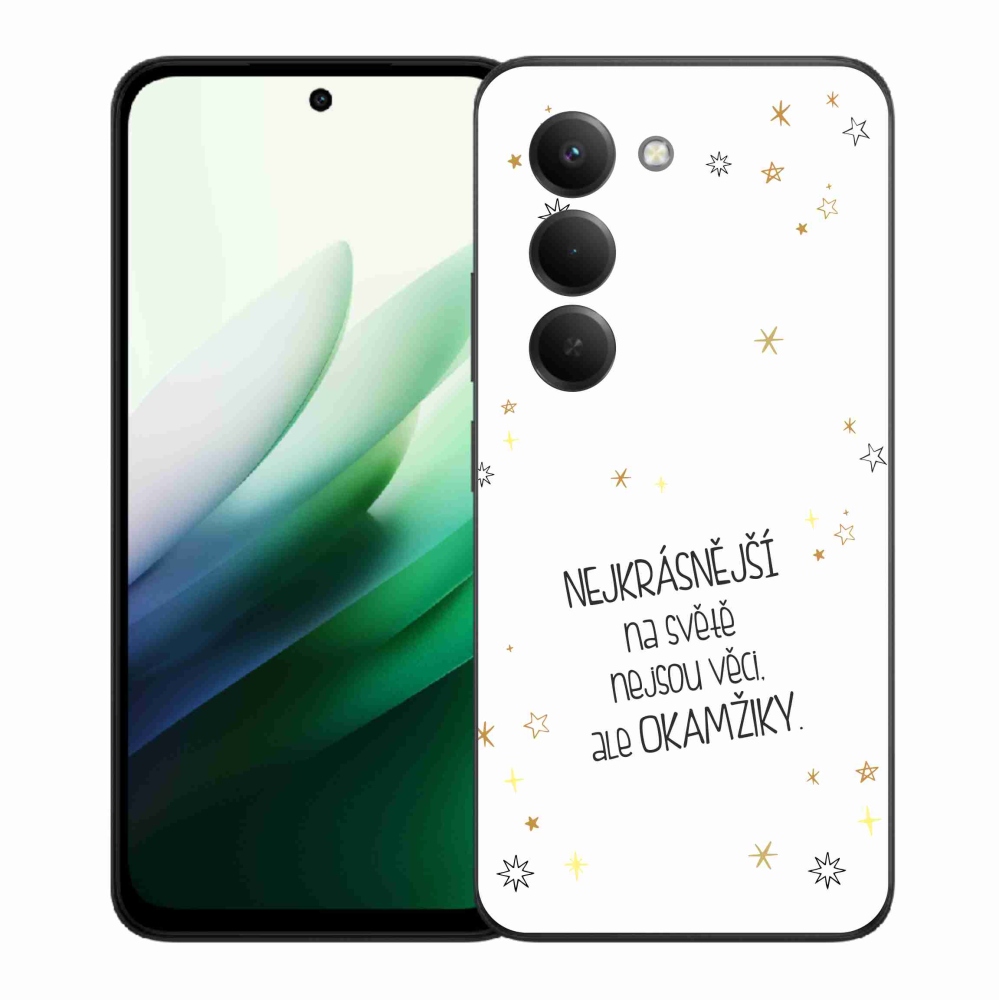 Gélový kryt mmCase na Xiaomi Redmi 15 5G (169mm) - citát 4 biele pozadie