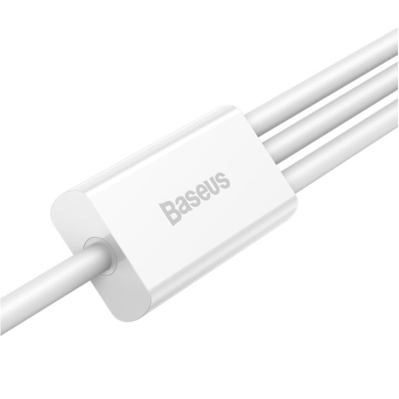Baseus CAMLTYS-02 Superior Fast Charging Dátový Kábel 3v1 USB-C, Lightning, MicroUSB 1.5m White