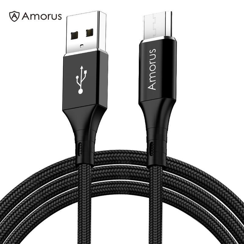 AMS tkaný micro USB kábel pre nabíjanie a synchronizáciu / 1m - čierny