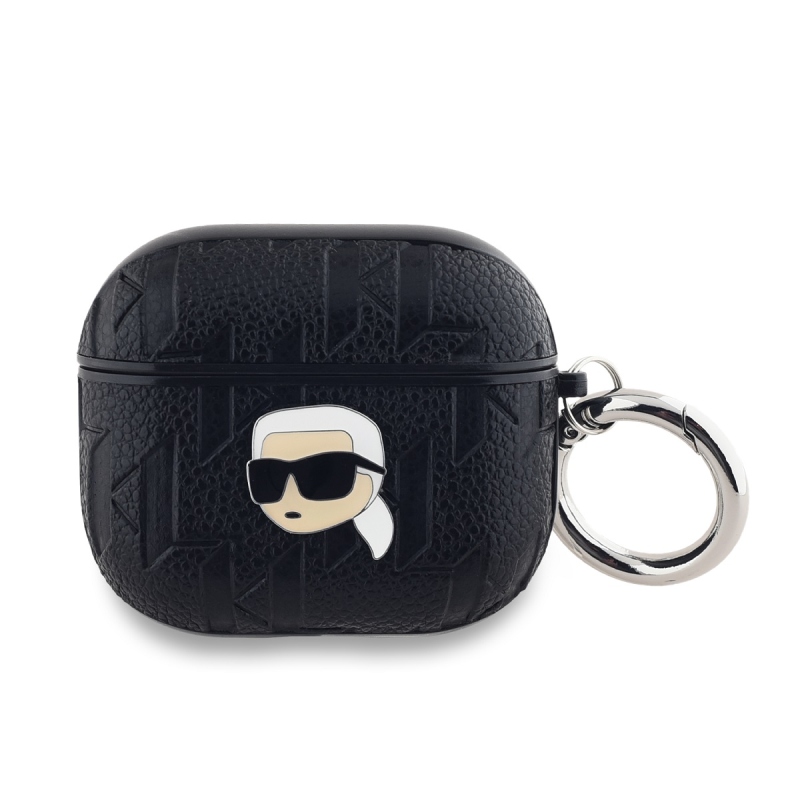 Karl Lagerfeld PU Embossed Karl Head Puzdro pre AirPods 3 Black