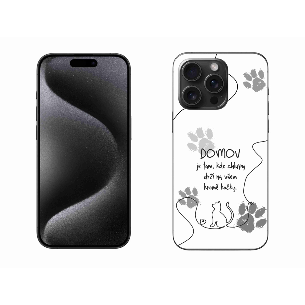 Gélový kryt mmCase na iPhone 15 Pro Max - mačacie motív biele pozadie
