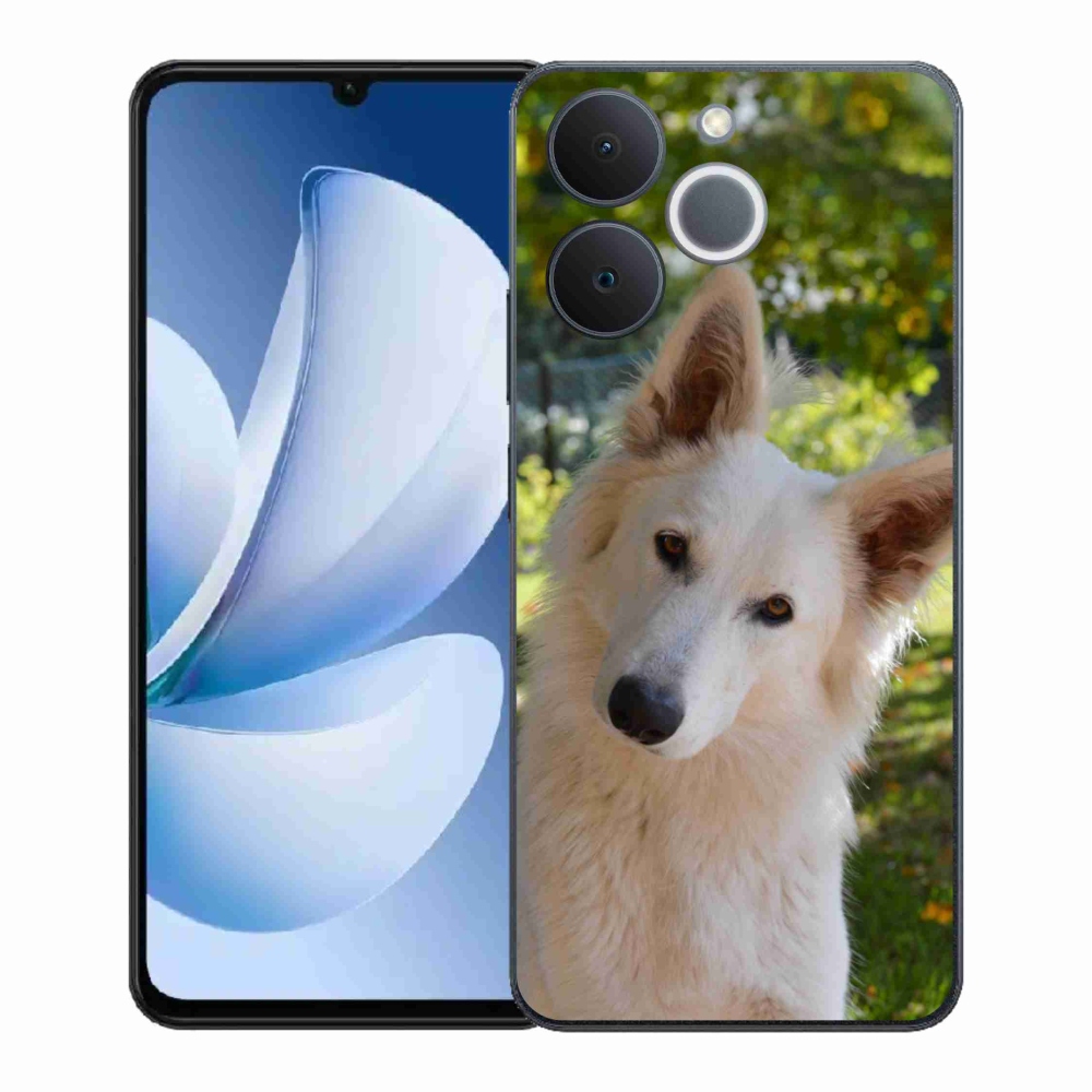 Gélový kryt mmCase na Realme Note 70T - biely švajčiarsky ovčiak 1