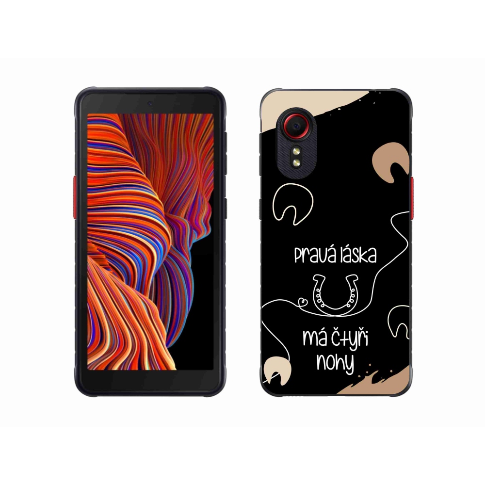 Gélový kryt mmCase na Samsung Galaxy Xcover 5 - konský motív čierne pozadie