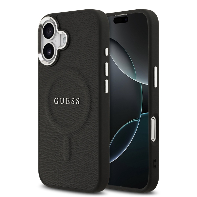 Zadný kryt Guess PU Saffiano MagSafe pre iPhone 17 Black