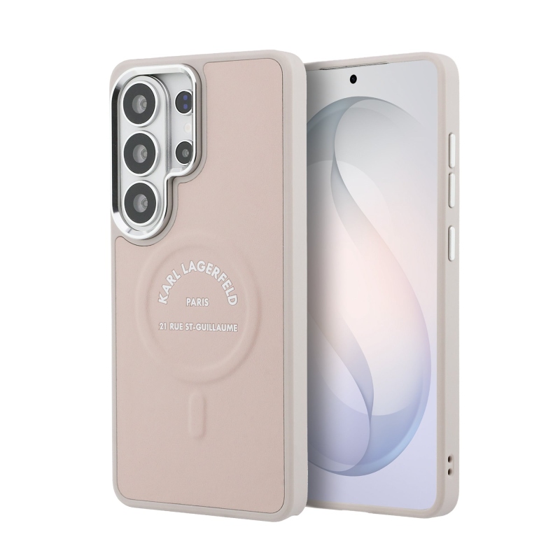 Karl Lagerfeld PU RSG Logo Magnetický zadný kryt pre Samsung Galaxy S26 Ultra Pink
