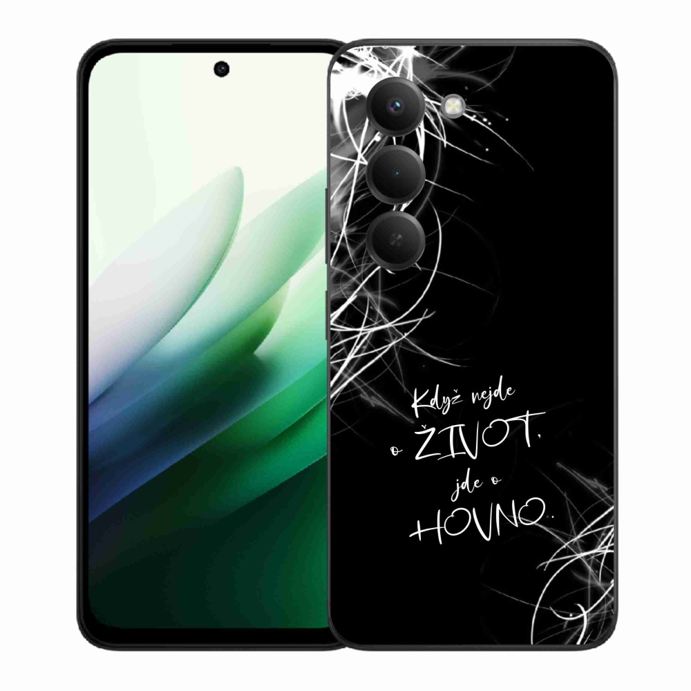 Gélový kryt mmCase na Xiaomi Redmi 15 5G (169mm) - vtipný text 16 čierne pozadie