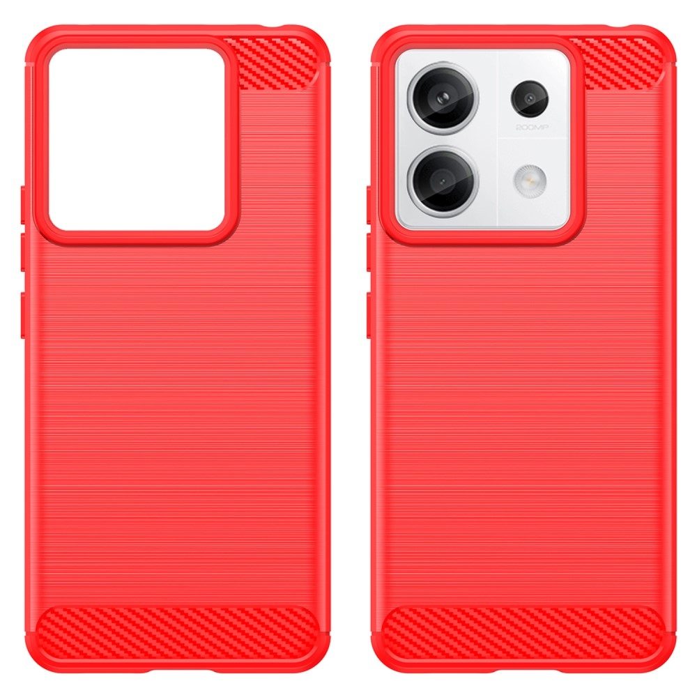 Carbon odolný gélový obal na Xiaomi Redmi Note 13 Pro 5G/Poco X6 5G - červený