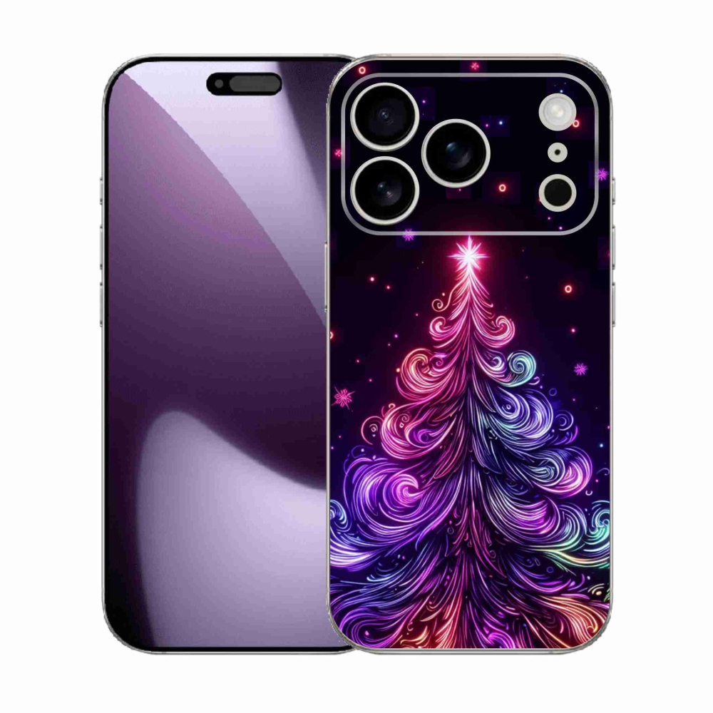 Gélový kryt mmCase na iPhone 17 Pro - neónový vianočný stromček 1