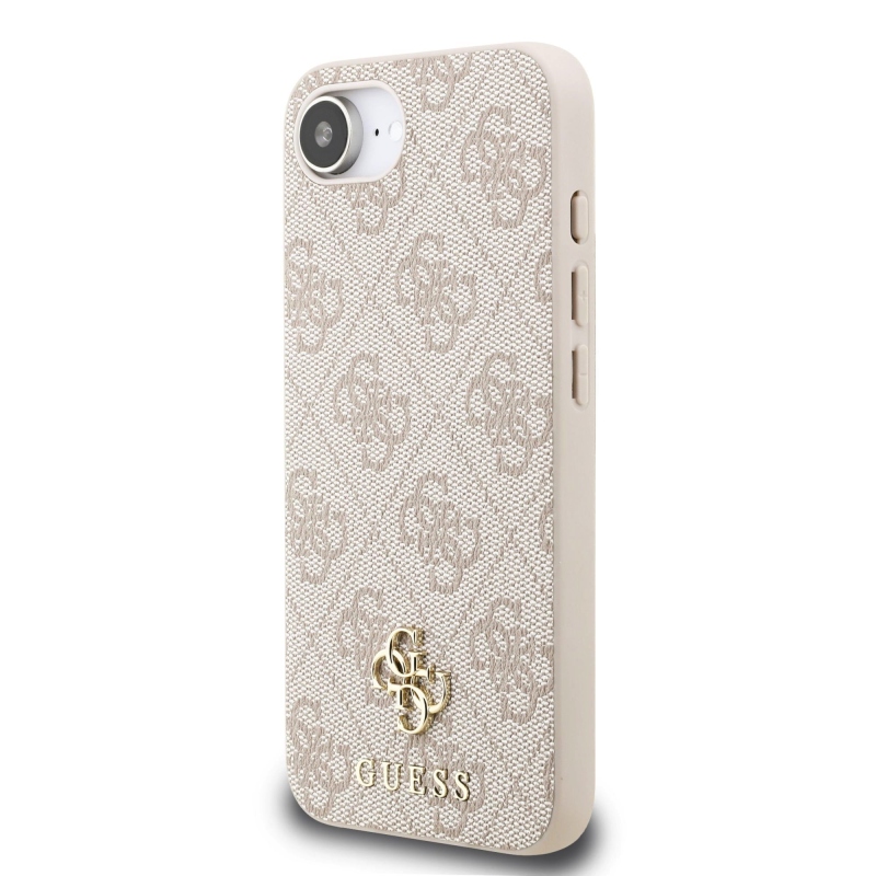 Guess PU 4G Small Metal Logo MagSafe Zadný Kryt pre iPhone 16e Pink