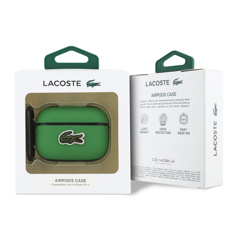 Lacoste Petit Pique Croc Logo Patch Case pre AirPods Pro 2 Green