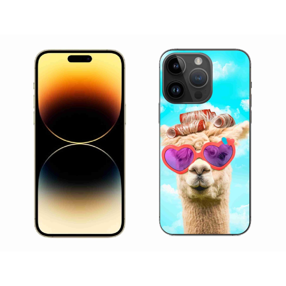 Gélový kryt mmCase na iPhone 14 Pro Max - lama s okuliarmi