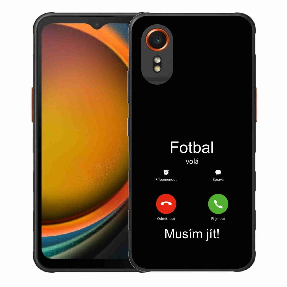 Gélový kryt mmCase na Samsung Galaxy Xcover 7 - futbal volá čierne pozadie