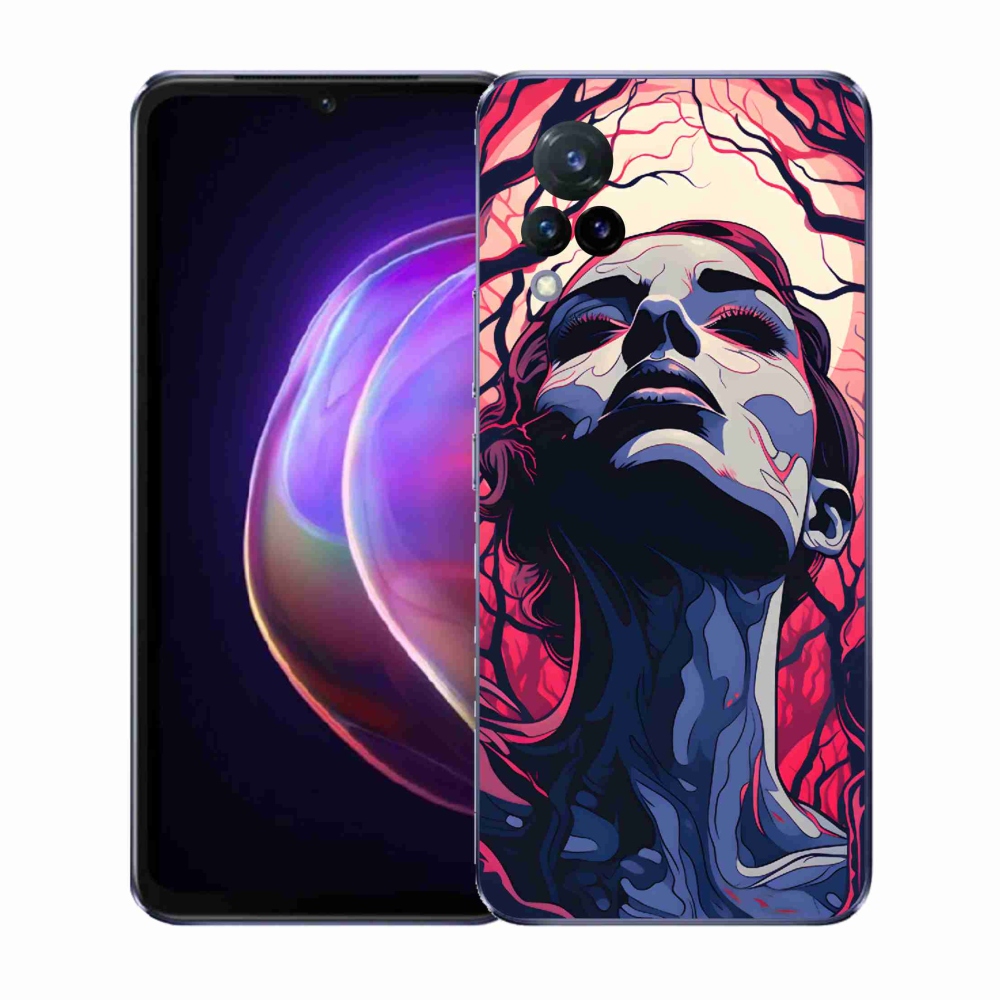 Gélový kryt mmCase na Vivo V21 4G/5G - abstraktná tvár