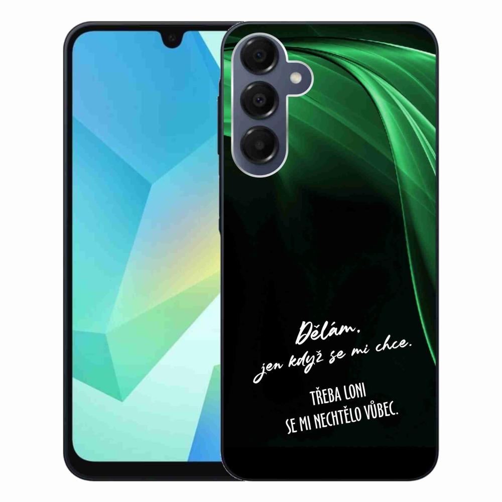 Gélový kryt mmCase na Samsung Galaxy A16 4G/5G - vtipný text 12 čierne pozadie