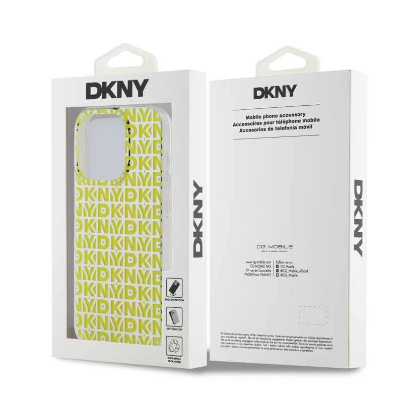 DKNY PC/TPU Repeat Pattern Zadný Kryt pre iPhone 15 Pro Max Yellow