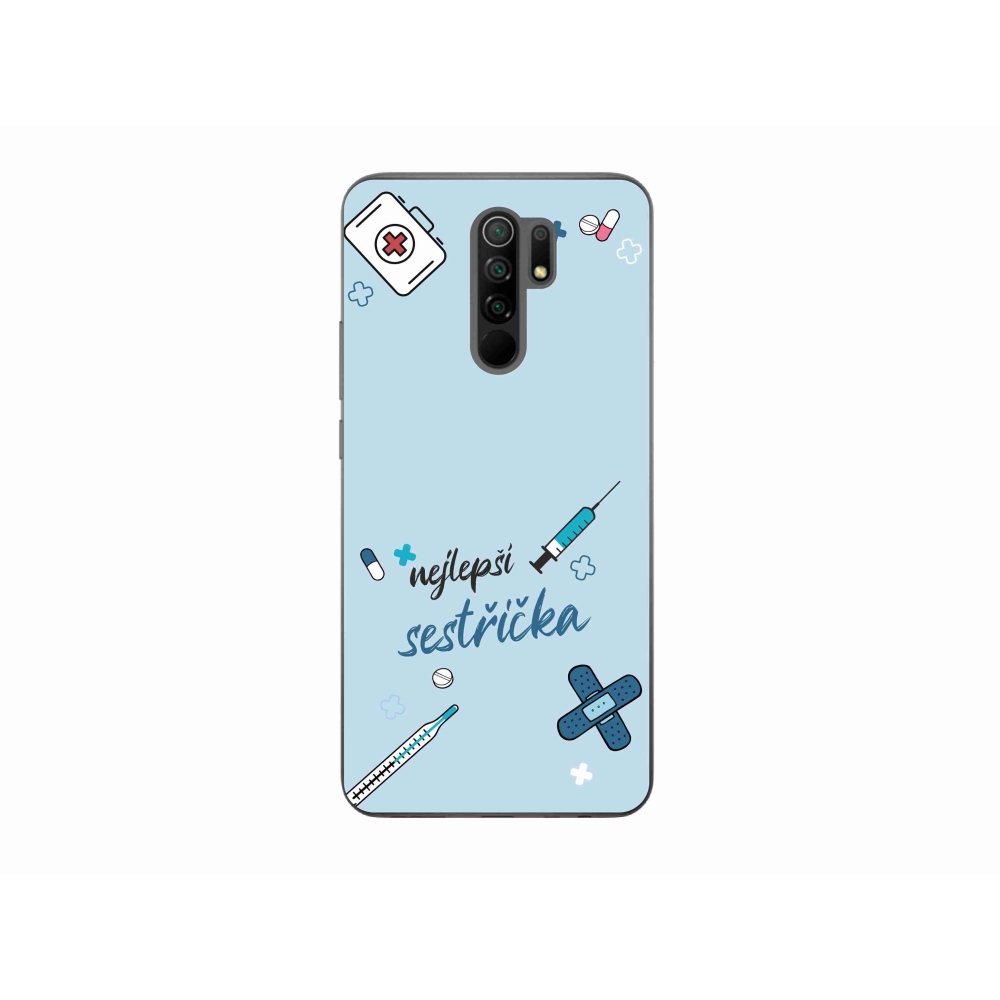 Gélový kryt mmCase na Xiaomi Redmi 9 - najlepšia sestrička modré pozadie