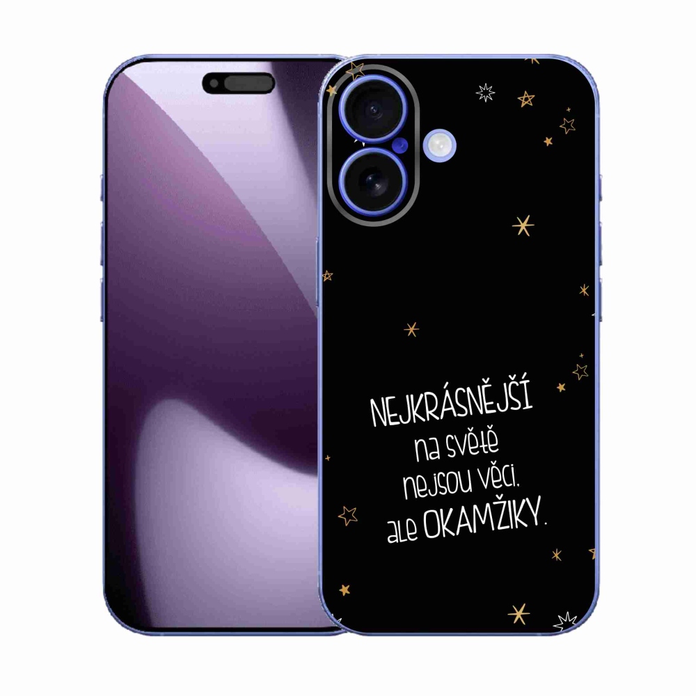 Gélový kryt mmCase na iPhone 17 - citát 4 čierne pozadie
