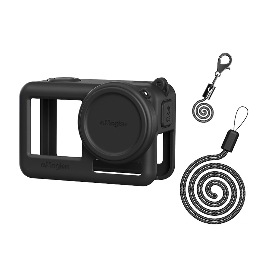 AMAGISN silikónový ochranný obal pre DJI Osmo Action 4 a Action 3 - čierny