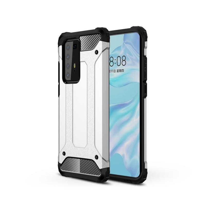 Armor hybridný odolný kryt na mobil Huawei P40 Pro - strieborný