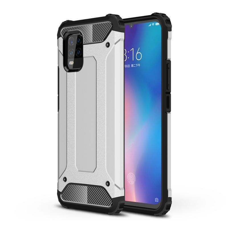 Armor odolný hybridný kryt na mobil Xiaomi Mi 10 Lite - strieborný