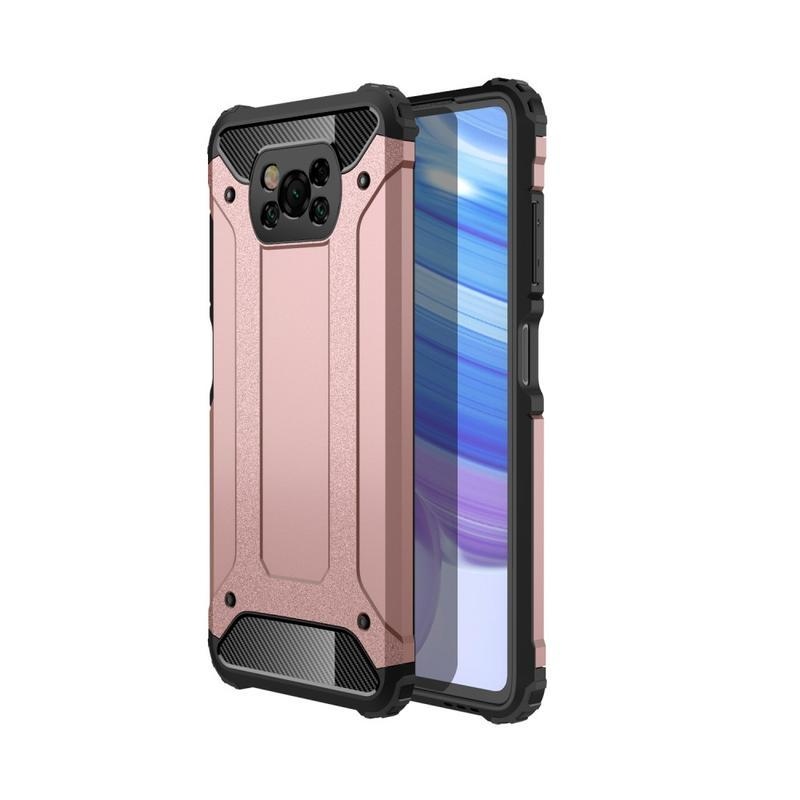 Armor odolný hybridný kryt pre mobil Xiaomi Poco X3/X3 Pro - ružovozlatá