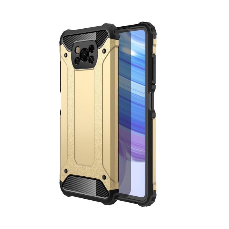 Armor odolný hybridný kryt pre mobil Xiaomi Poco X3/X3 Pro - zlatý