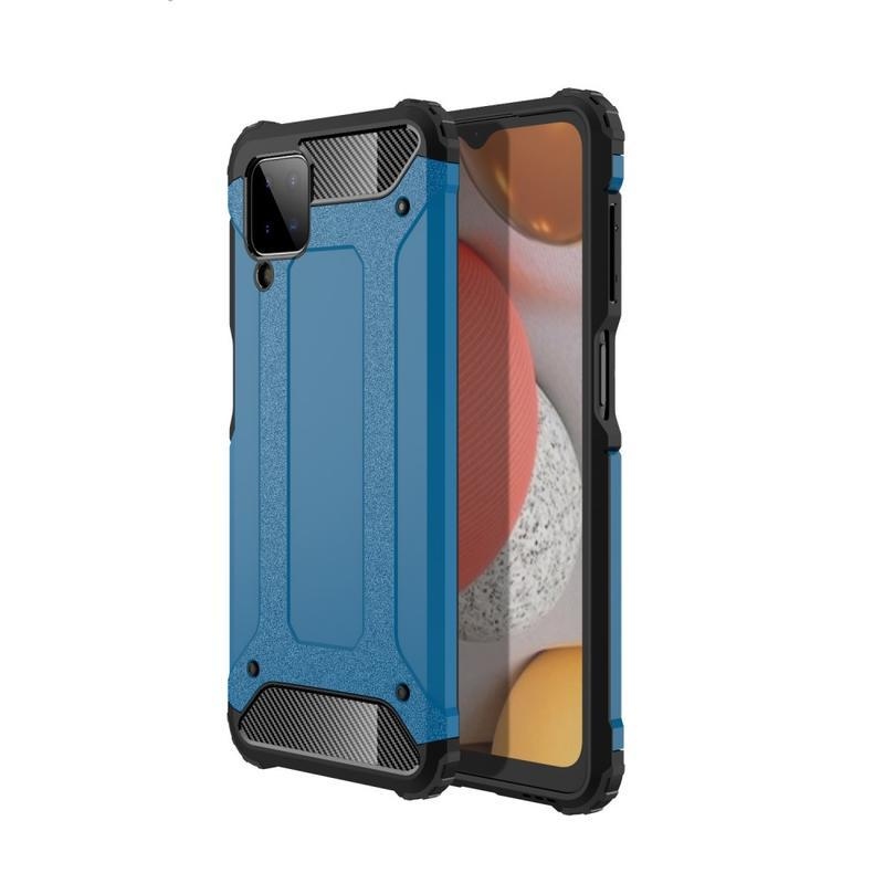 Armor odolný hybridný kryt pre telefón Samsung Galaxy A12/M12 - svetlomodrý