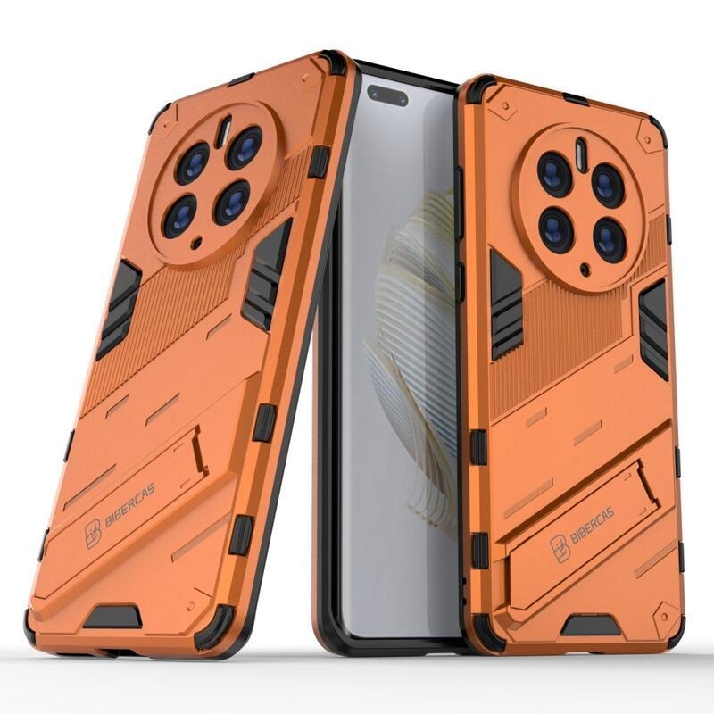 Armory odolný hybridný kryt s výklopným stojanom na mobil Huawei Mate 50 Pro - oranžový