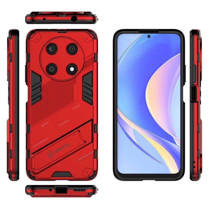 Armory odolný hybridný kryt s výklopným stojanom pre mobil Huawei Nova Y90 - červený