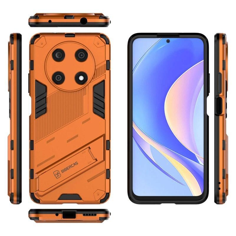 Armory odolný hybridný kryt s výklopným stojanom pre mobil Huawei Nova Y90 - oranžový