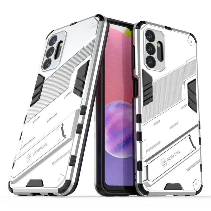 Armory odolný hybridný kryt s výklopným stojanom pre mobil Samsung Galaxy A13 5G/Galaxy A04s (164.7 x 76.7 x 9.1 mm) - biely