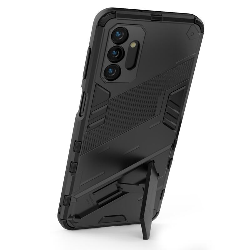 Armory odolný hybridný kryt s výklopným stojanom pre mobil Samsung Galaxy A13 5G/Galaxy A04s (164.7 x 76.7 x 9.1 mm) - čierny