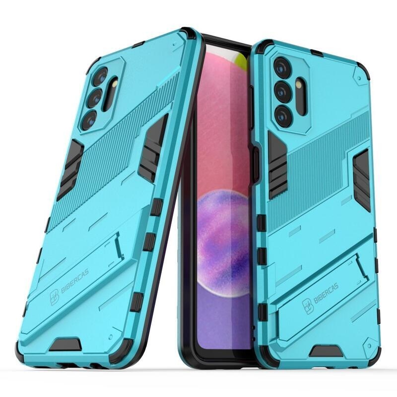 Armory odolný hybridný kryt s výklopným stojanom pre mobil Samsung Galaxy A13 5G/Galaxy A04s (164.7 x 76.7 x 9.1 mm) - svetlomodrý